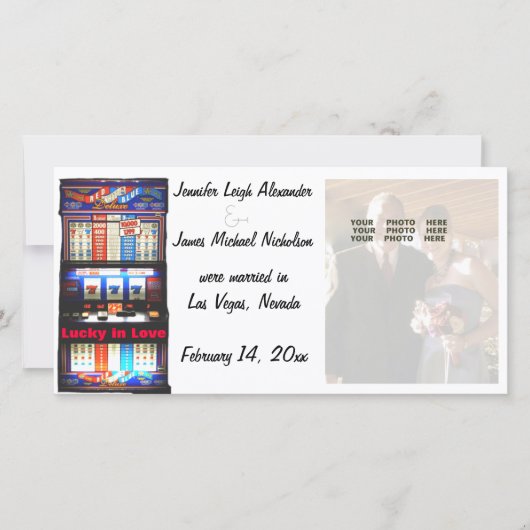 Huwelijksaankondiging Lucky in Love Las Vegas Aankondiging (Voorkant)