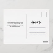 Huwelijksaankondiging met casual script en meerder folie uitnodiging briefkaart (Achterkant)