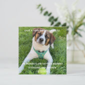 Huwelijksaankondiging met foto van hond  kaart (Staand voorkant)