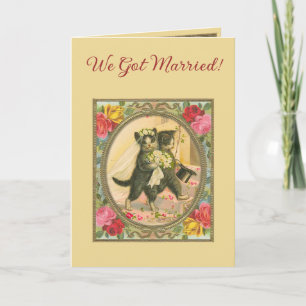 Huwelijksaankondiging met katten thema