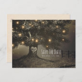 Huwelijksaankondiging met Oude Boom & Nachtverlich Aankondigingskaart (Voorkant / Achterkant)