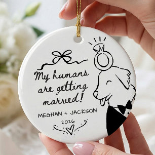 Huwelijksaankondiging Ornament voor Honden