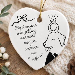 Huwelijksaankondiging Ornament voor Honden