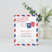 Huwelijksaankondiging per Luchtpost Kaart (Staand voorkant)