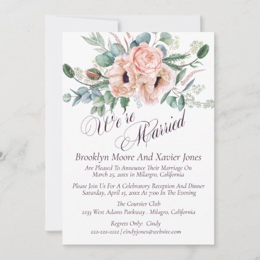 Huwelijksaankondiging Poppy Radiance We're Married Kaart (Voorkant)
