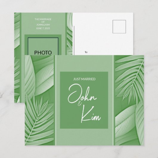 Huwelijksaankondiging QR-code Foto Postkaart Aankondigingskaart (Voorkant / Achterkant)