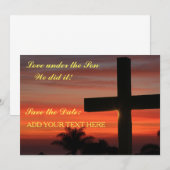 Huwelijksaankondiging "Spaar de datum" Christelijk Kaart (Voorkant / Achterkant)