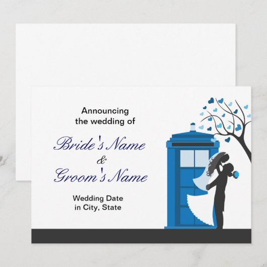 Huwelijksaankondiging/-uitnodiging fantasie aankondiging (Voorkant / Achterkant)