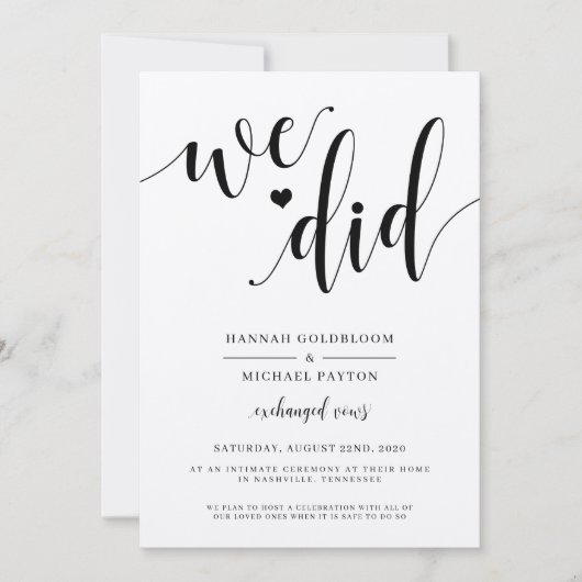 Huwelijksaankondiging We Did Rustiek Kaart (Voorkant)