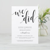 Huwelijksaankondiging We Did Rustiek Kaart (Staand voorkant)