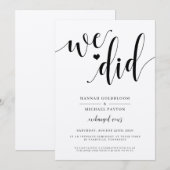 Huwelijksaankondiging We Did Rustiek Kaart (Voorkant / Achterkant)