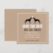Huwelijksaankondiging Windhonden Bewaar de datum Save The Date (Voorkant / Achterkant)