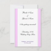 Huwelijksaankondigingen met roze streep op maat aankondiging (Achterkant)