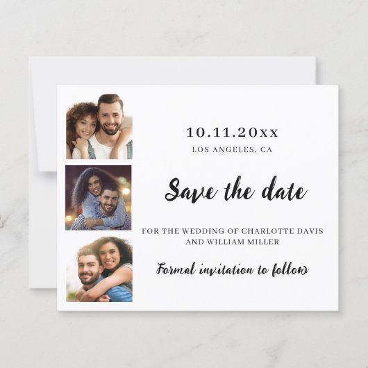 Huwelijksaankondigingskaart met fotocollage (Voorkant)