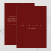 Huwelijksaankondigingskaart met gouden schrift en aankondiging (Voorkant / Achterkant)