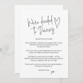 Huwelijksaankondigingskaart met minder guests aankondiging (Voorkant / Achterkant)