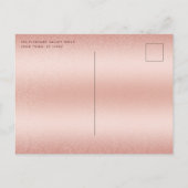 Huwelijksaankondigingskaart met roze gouden foto aankondigingskaart (Achterkant)