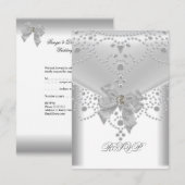 Huwelijksaanmelding Witte Zilveren Uitnodiging (Voorkant / Achterkant)