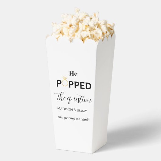 Huwelijksaanzoek feest cadeautje, hij heeft haar t bedankdoosjes (Popped)