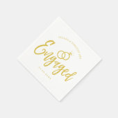 Huwelijksaanzoek Feest Script Lettering Goud Servet (Hoek)