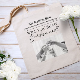 Huwelijksaanzoek Krant voor Bruidsmeisje Tote Bag