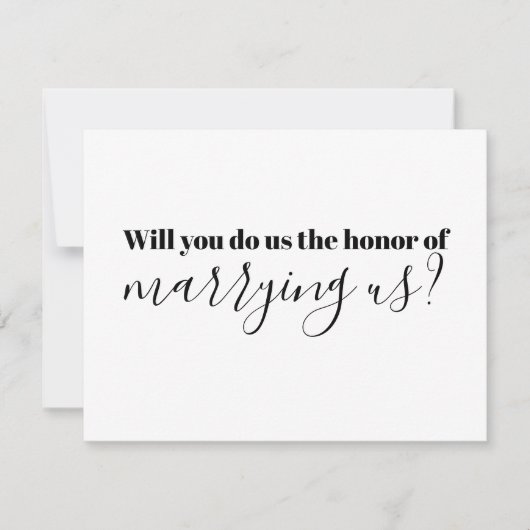 Huwelijksaanzoek Officiant Trouw ons Uitnodiging (Voorkant)