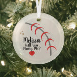 Huwelijksaanzoek Ornament- Wil je met me trouwen S Glas Ornament<br><div class="desc">Huwelijksaanzoek Trouw met me Kerst Ornament</div>