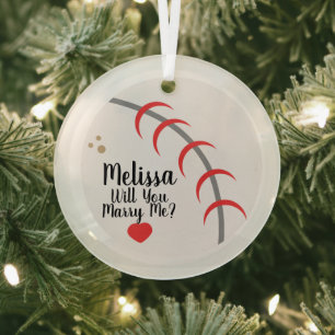 Huwelijksaanzoek Ornament- Wil je met me trouwen S Glas Ornament