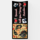 huwelijksaanzoek | Retro Mid-Century Romantisch Spandoek (Verticaal)