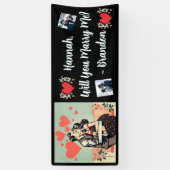 huwelijksaanzoek | Retro Pop Kunst Romantisch Spandoek (Verticaal)