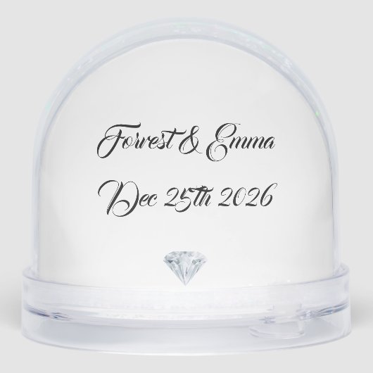 Huwelijksaanzoek sneeuw wereldbol sneeuwbol (Achterkant)