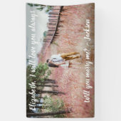 Huwelijksaanzoek Trouwen met mij Foto en wit scrip Spandoek (Verticaal)