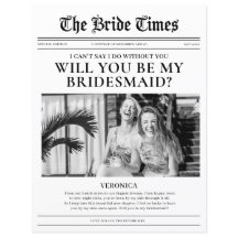Huwelijksaanzoek voor bruidsmeisje in krantpapier