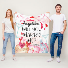 Huwelijksaanzoek | Wil je met me trouwen? Aangepas Fleece Deken