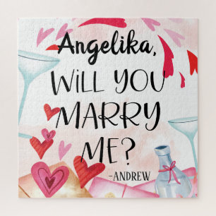Huwelijksaanzoek Wil je met me trouwen? Aangepas Legpuzzel