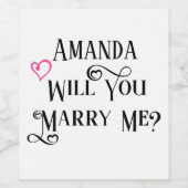 Huwelijksaanzoek Wil je met me trouwen? Wijn Etiket (Enkel label)