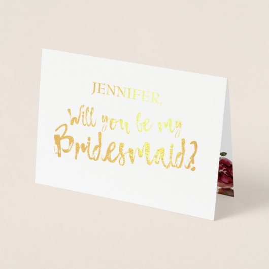 Huwelijksaanzoekkaart met gouden folie bloemen folie kaarten (Voorkant)