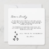 Huwelijksaanzoekkaart voor bruidsmeisje met foto W Kaart (Achterkant)