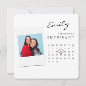 Huwelijksaanzoekkaart voor bruidsmeisje met foto W Kaart (Voorkant)