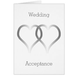 Huwelijksacceptatie Kaart Silver Hearts