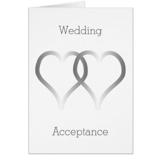 Huwelijksacceptatie Kaart Silver Hearts