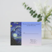 huwelijksacceptatiekaart , van gogh starry night briefkaart (Staand voorkant)