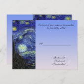 huwelijksacceptatiekaart , van gogh starry night briefkaart (Voorkant / Achterkant)