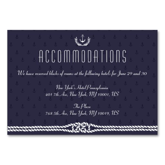 Huwelijksaccommodatiekaart voor zeelieden kaart (Voorkant)