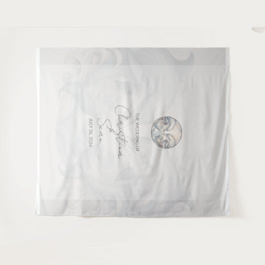 Huwelijksachtergrond Custom Dolphin Theme Style 1 Wandkleed (Voorkant (horizontaal))