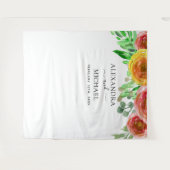 Huwelijksachtergrond - Floral Elegant Photo Booth Wandkleed (Voorkant (horizontaal))