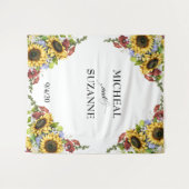 Huwelijksachtergrond Zonnebloem Bourgogne bloem Wandkleed (Voorkant (horizontaal))