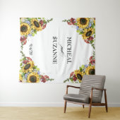 Huwelijksachtergrond Zonnebloem Bourgogne bloem Wandkleed (In Situ (horizontaal))