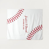 Huwelijksachtergronden met honkbal sportthema wandkleed (Voorkant (horizontaal))