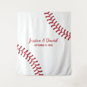 Huwelijksachtergronden met honkbal sportthema wandkleed (Voorkant)